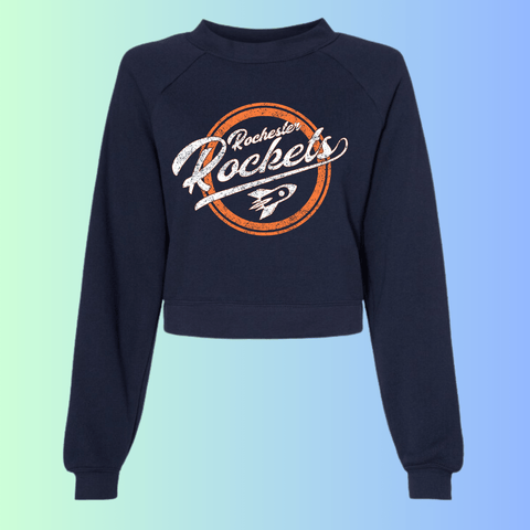 dBoldTees & DTF Transfers Rochester Rockets Bella + Canvas Crop Crewneck 7505 - RR001 Adult Small