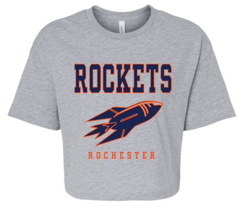 dBoldTees & DTF Transfers Rochester Rockets Bella + Canvas Crop Tee 6482 - RR001 Adult Small