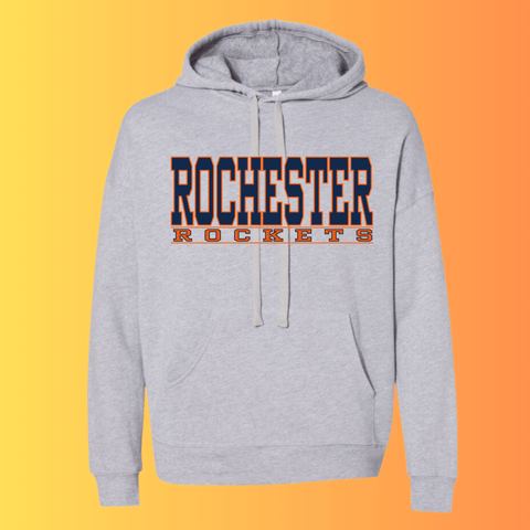 dBoldTees & DTF Transfers Rochester Rockets Bella + Canvas Hoodie 3729 DS004 - RR001 Gray / Adult Small