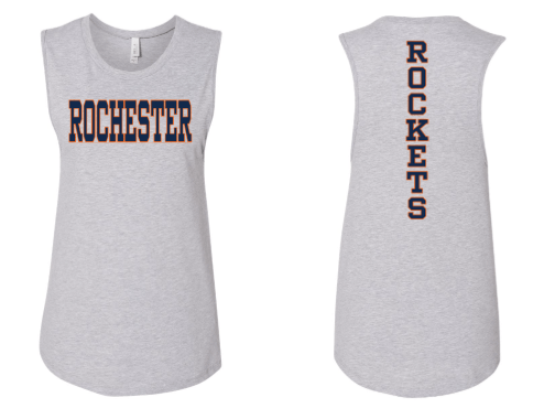 dBoldTees & DTF Transfers Rochester Rockets Bella + Canvas Muscle Tank 6003 - RR001 Gray / Adult Small