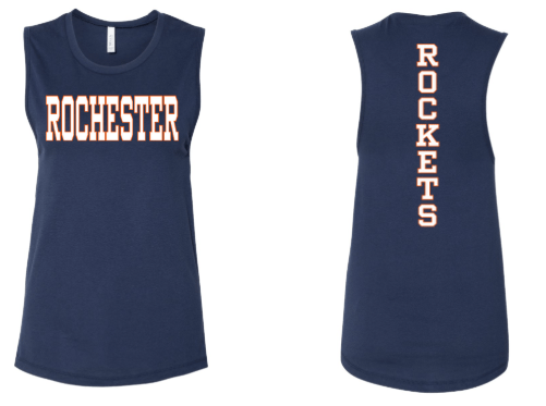 dBoldTees & DTF Transfers Rochester Rockets Bella + Canvas Muscle Tank 6003 - RR001 Navy / Adult Small
