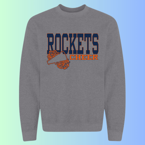 dBoldTees & DTF Transfers Rochester Rockets Cheer Gildan Apparel - RR001 Crewneck 18000 / Adult Small / Gray