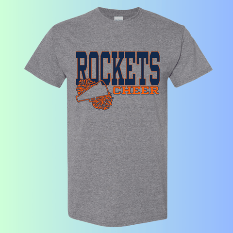 dBoldTees & DTF Transfers Rochester Rockets Cheer Gildan Apparel - RR001 T-Shirt 5000 / Adult Small / Gray