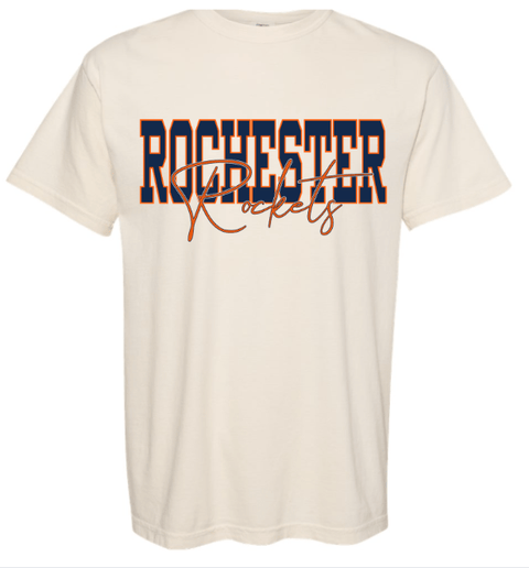 dBoldTees & DTF Transfers Rochester Rockets Comfort Colors 1717 DS001 - RR001 Ivory / Adult Small