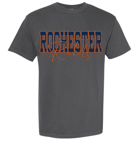 dBoldTees & DTF Transfers Rochester Rockets Comfort Colors 1717 DS001 - RR001 Pepper / Adult Small