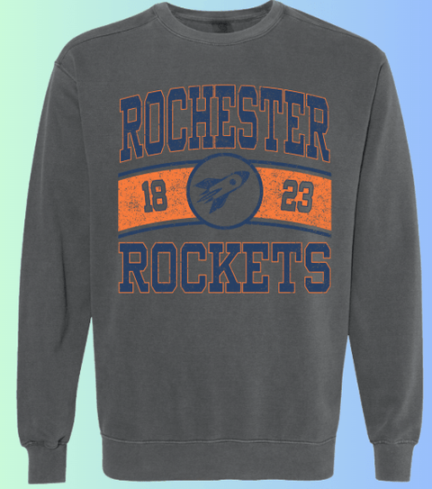 dBoldTees & DTF Transfers Rochester Rockets Comfort Colors Crewneck 1566 - RR001 Adult Small