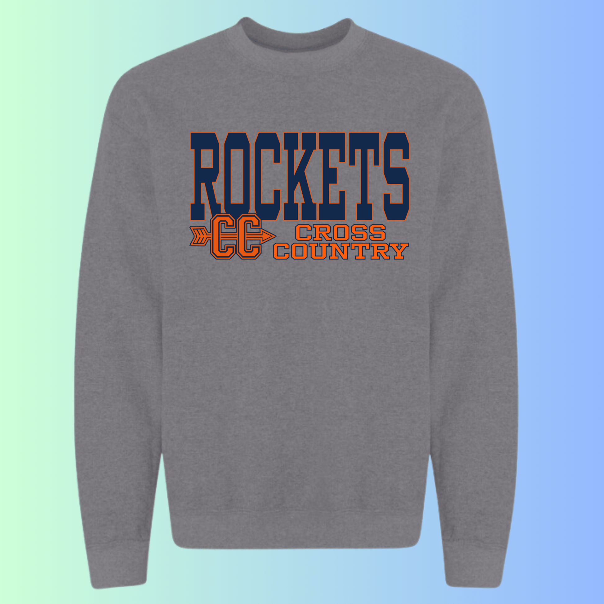 dBoldTees & DTF Transfers Rochester Rockets Cross Country Gildan Apparel - RR001 Crewneck 18000 / Adult Small / Gray