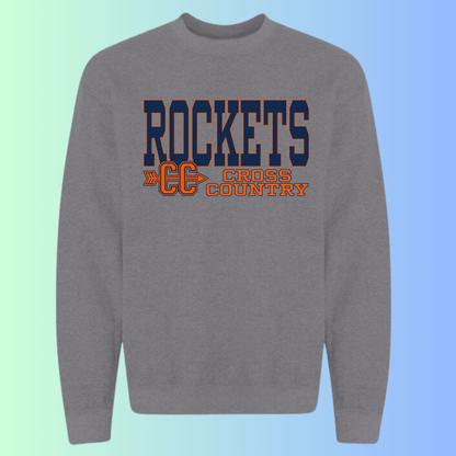 dBoldTees & DTF Transfers Rochester Rockets Cross Country Gildan Apparel - RR001 Crewneck 18000 / Adult Small / Gray
