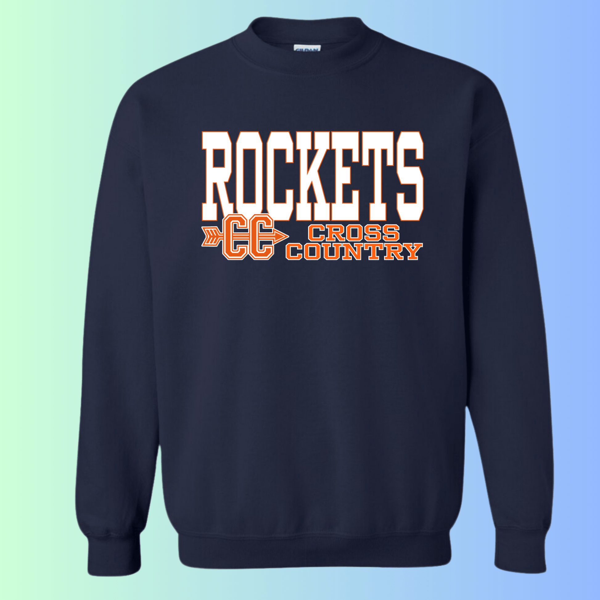 dBoldTees & DTF Transfers Rochester Rockets Cross Country Gildan Apparel - RR001 Crewneck 18000 / Adult Small / Navy
