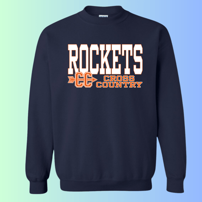 dBoldTees & DTF Transfers Rochester Rockets Cross Country Gildan Apparel - RR001 Crewneck 18000 / Adult Small / Navy