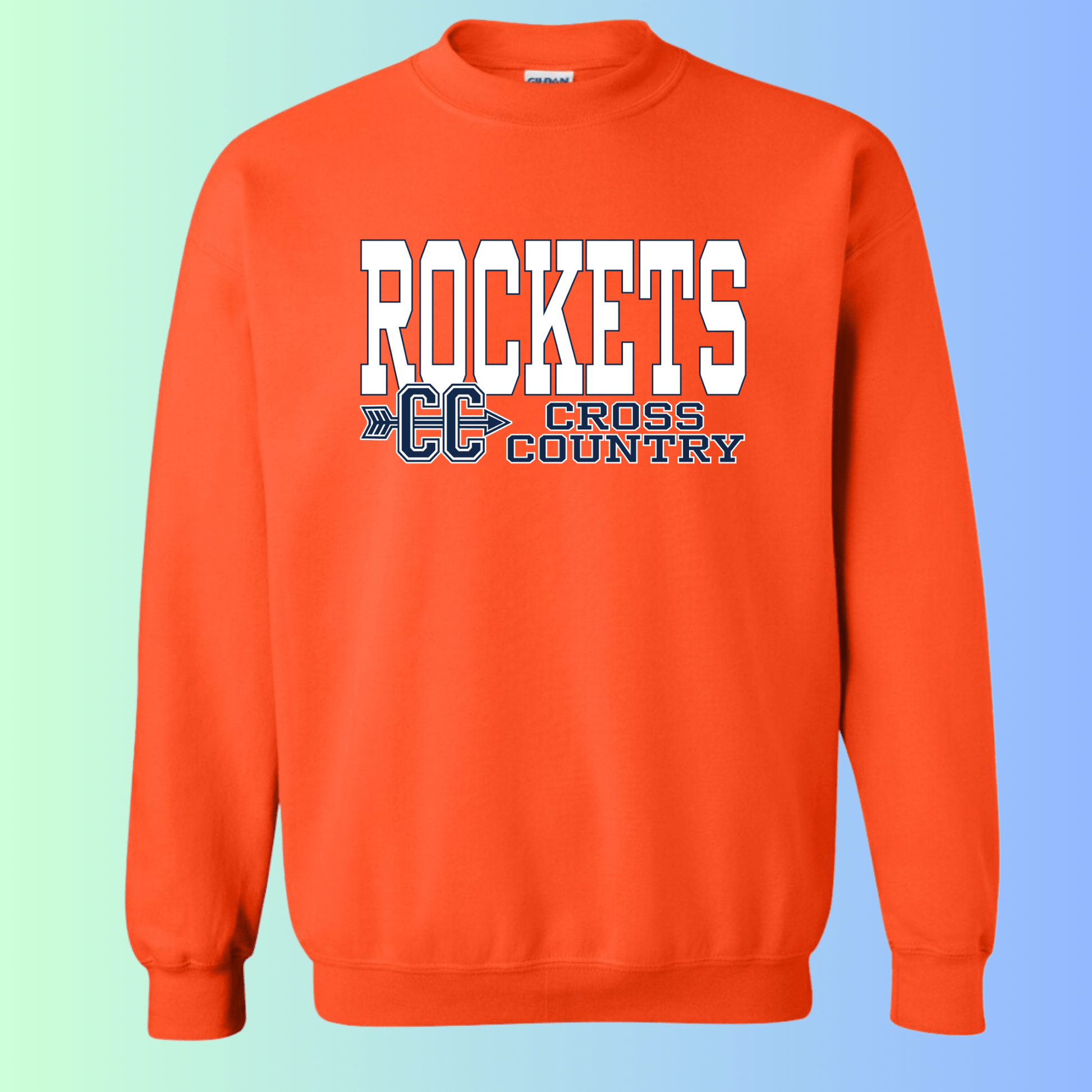 dBoldTees & DTF Transfers Rochester Rockets Cross Country Gildan Apparel - RR001 Crewneck 18000 / Adult Small / Orange