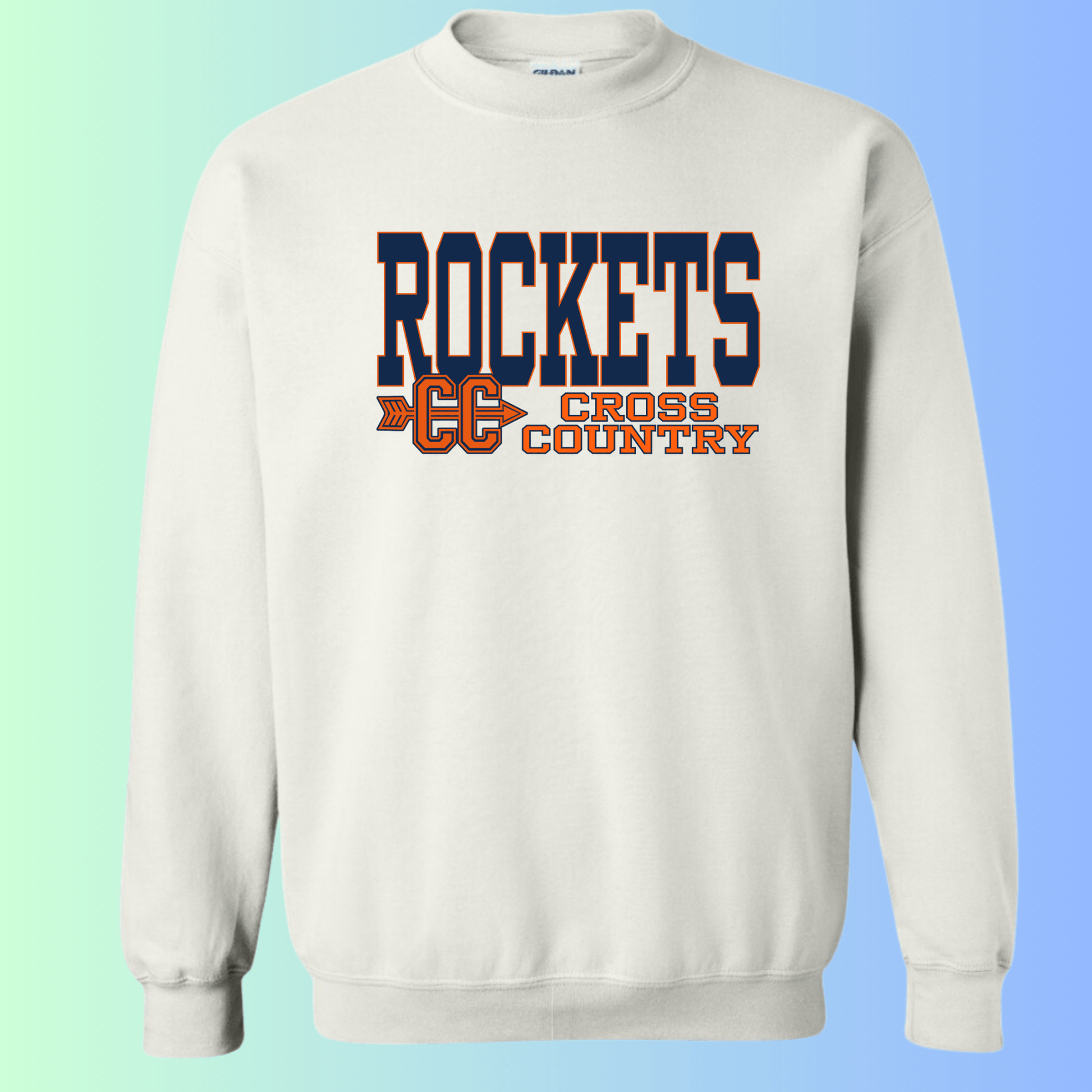 dBoldTees & DTF Transfers Rochester Rockets Cross Country Gildan Apparel - RR001 Crewneck 18000 / Adult Small / White