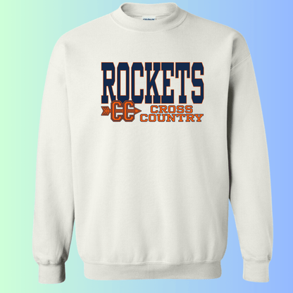 dBoldTees & DTF Transfers Rochester Rockets Cross Country Gildan Apparel - RR001 Crewneck 18000 / Adult Small / White