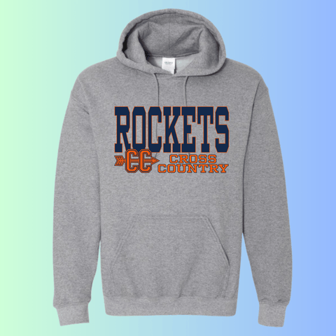 dBoldTees & DTF Transfers Rochester Rockets Cross Country Gildan Apparel - RR001 Hoodie 18500 / Adult Small / Gray