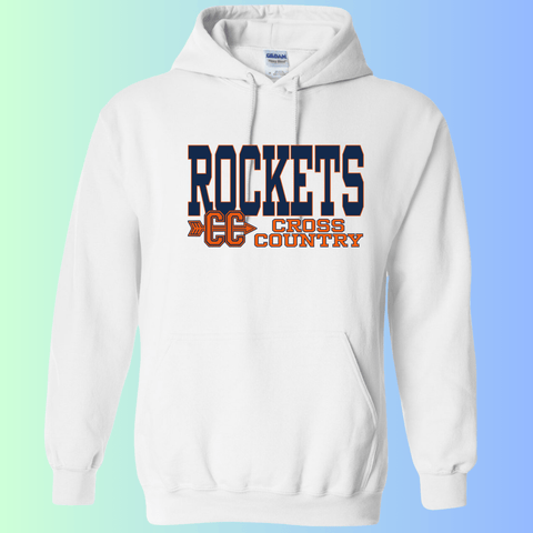 dBoldTees & DTF Transfers Rochester Rockets Cross Country Gildan Apparel - RR001 Hoodie 18500 / Adult Small / White