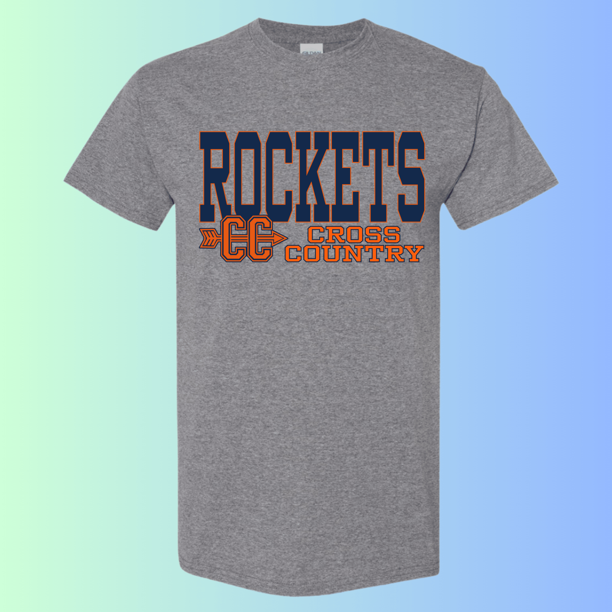 dBoldTees & DTF Transfers Rochester Rockets Cross Country Gildan Apparel - RR001 T-Shirt 5000 / Adult Small / Gray