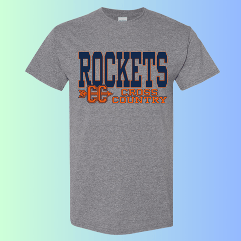 dBoldTees & DTF Transfers Rochester Rockets Cross Country Gildan Apparel - RR001 T-Shirt 5000 / Adult Small / Gray
