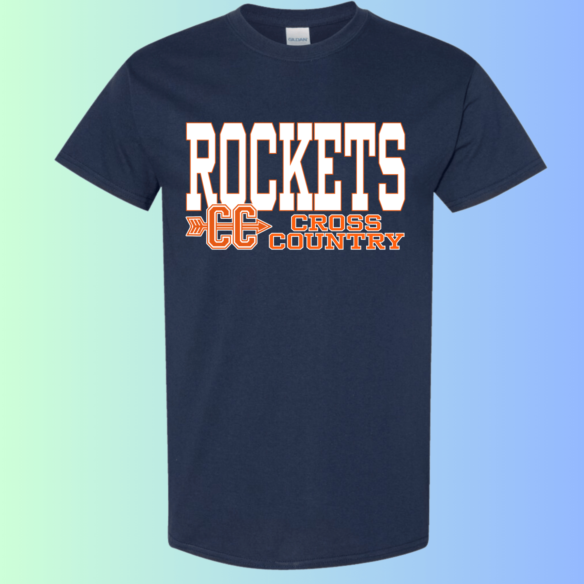 dBoldTees & DTF Transfers Rochester Rockets Cross Country Gildan Apparel - RR001 T-Shirt 5000 / Adult Small / Navy