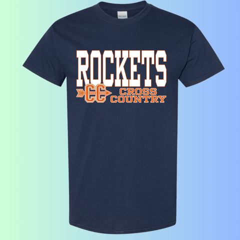dBoldTees & DTF Transfers Rochester Rockets Cross Country Gildan Apparel - RR001 T-Shirt 5000 / Adult Small / Navy