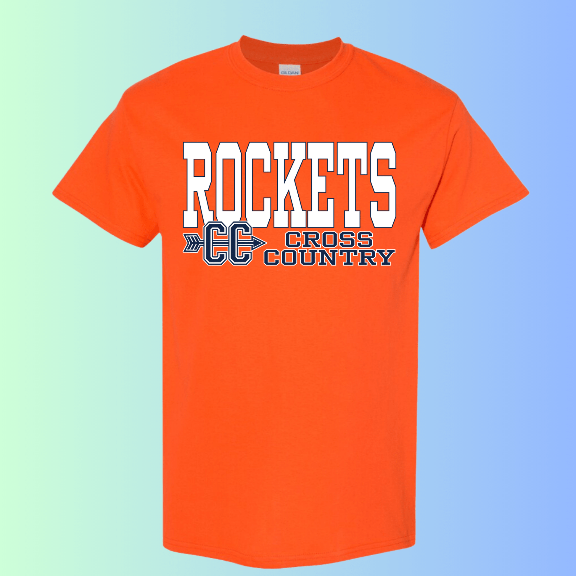 dBoldTees & DTF Transfers Rochester Rockets Cross Country Gildan Apparel - RR001 T-Shirt 5000 / Adult Small / Orange