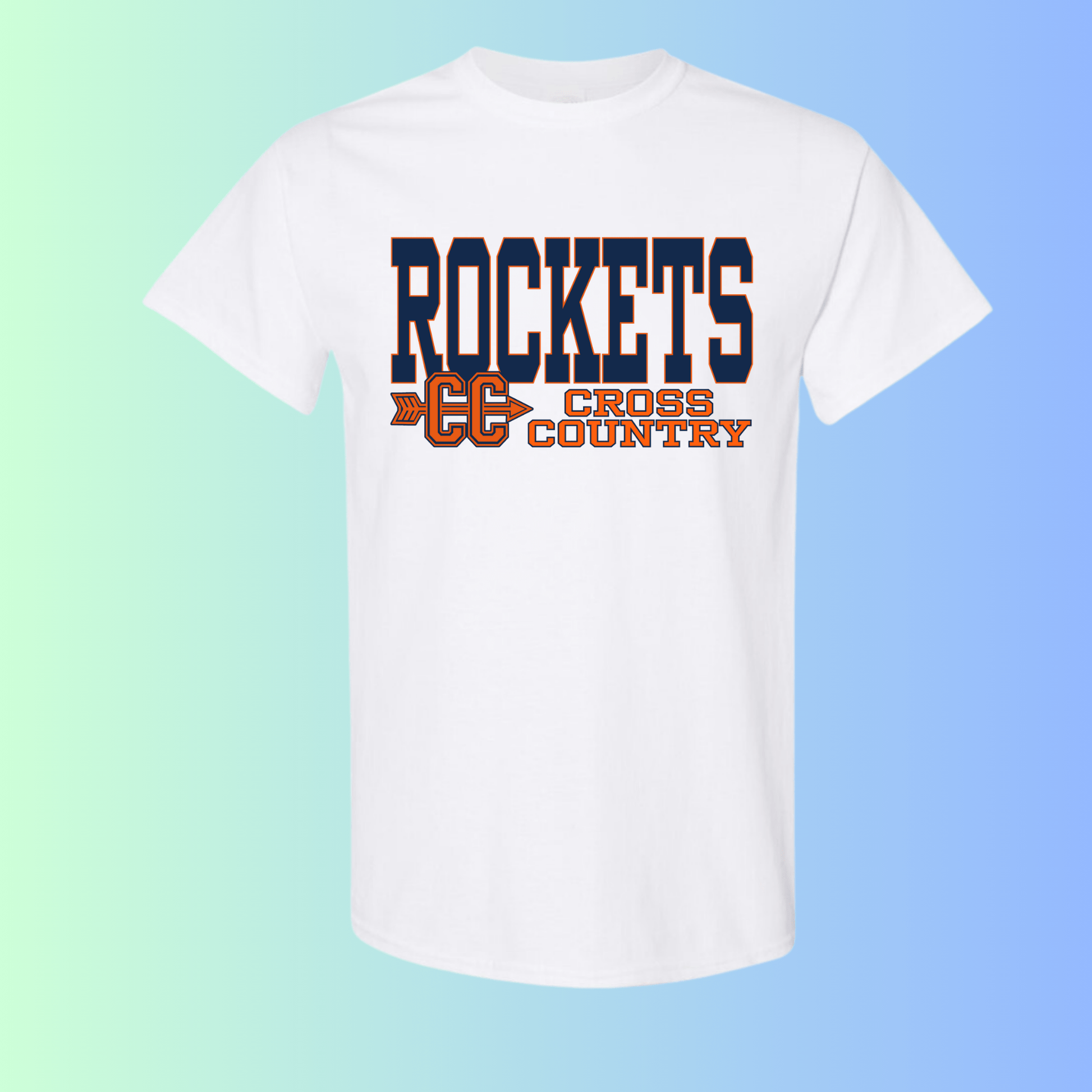 dBoldTees & DTF Transfers Rochester Rockets Cross Country Gildan Apparel - RR001 T-Shirt 5000 / Adult Small / White