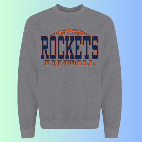 dBoldTees & DTF Transfers Rochester Rockets Football Gildan Apparel - RR001 Crewneck 18000 / Adult Small / Gray