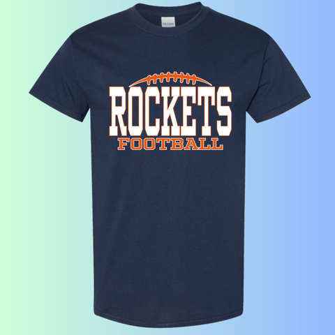 dBoldTees & DTF Transfers Rochester Rockets Football Gildan Apparel - RR001 T-Shirt 5000 / Adult Small / Navy