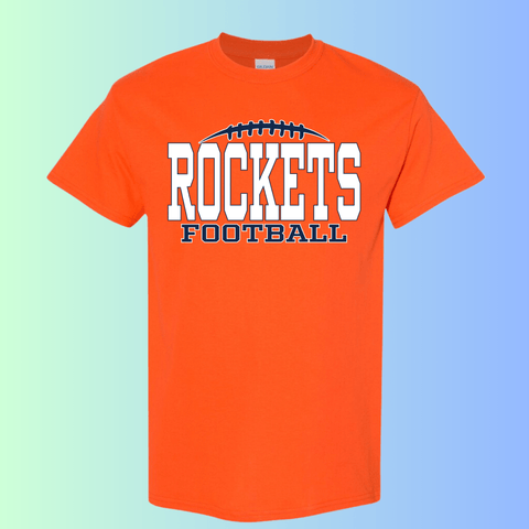 dBoldTees & DTF Transfers Rochester Rockets Football Gildan Apparel - RR001 T-Shirt 5000 / Adult Small / Orange