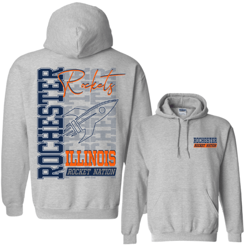 dBoldTees & DTF Transfers Rochester Rockets Gildan Hoodie 18500 - RR001 Youth Small