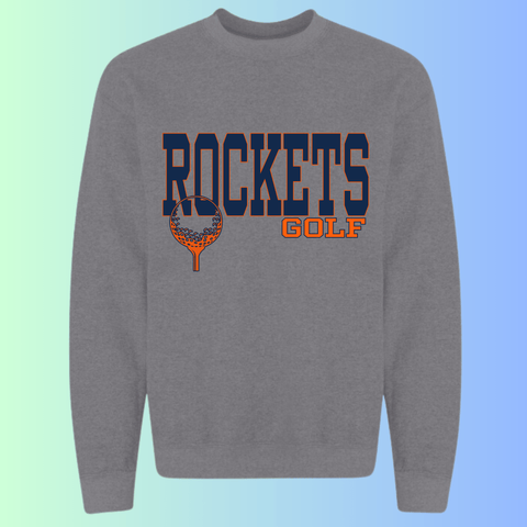 dBoldTees & DTF Transfers Rochester Rockets Golf Gildan Apparel - RR001 Crewneck 18000 / Adult Small / Gray