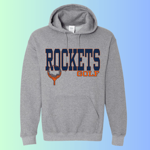 dBoldTees & DTF Transfers Rochester Rockets Golf Gildan Apparel - RR001 Hoodie 18500 / Adult Small / Gray