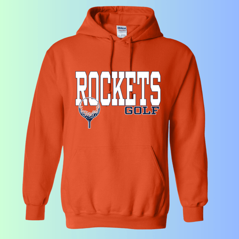 dBoldTees & DTF Transfers Rochester Rockets Golf Gildan Apparel - RR001 Hoodie 18500 / Adult Small / Orange