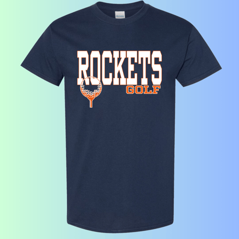 dBoldTees & DTF Transfers Rochester Rockets Golf Gildan Apparel - RR001 T-Shirt 5000 / Adult Small / Navy