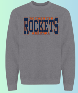 dBoldTees & DTF Transfers Rochester Rockets Grandpa Gildan Apparel - RR001 Crewneck 18000 / Adult Small / Gray
