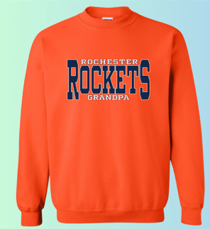 dBoldTees & DTF Transfers Rochester Rockets Grandpa Gildan Apparel - RR001 Crewneck 18000 / Adult Small / Orange
