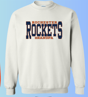 dBoldTees & DTF Transfers Rochester Rockets Grandpa Gildan Apparel - RR001 Crewneck 18000 / Adult Small / White