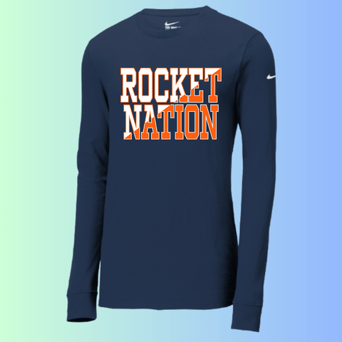 dBoldTees & DTF Transfers Rochester Rockets Nike L/S Tee 5230 - RR001 Adult Small / Navy