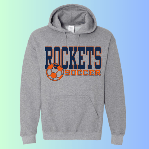 dBoldTees & DTF Transfers Rochester Rockets Soccer Gildan Apparel - RR001 Hoodie 18500 / Adult Small / Gray