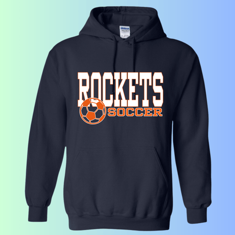 dBoldTees & DTF Transfers Rochester Rockets Soccer Gildan Apparel - RR001 Hoodie 18500 / Adult Small / Navy