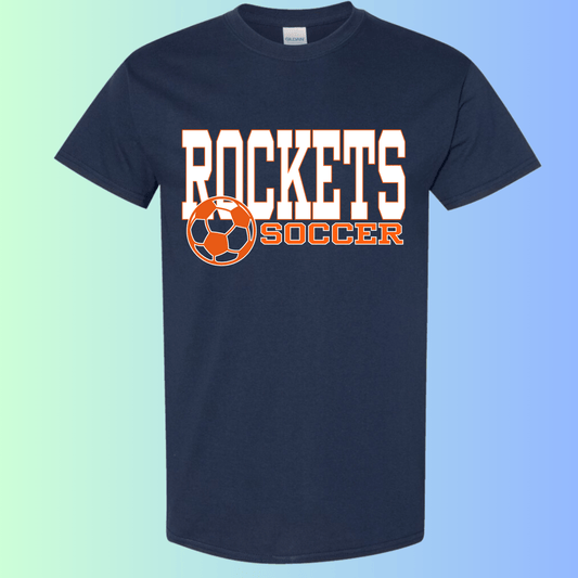 dBoldTees & DTF Transfers Rochester Rockets Soccer Gildan Apparel - RR001 T-Shirt 5000 / Adult Small / Navy