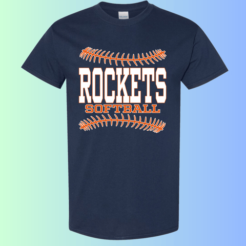 dBoldTees & DTF Transfers Rochester Rockets Softball Gildan Apparel - RR001 T-Shirt 5000 / Adult Small / Navy