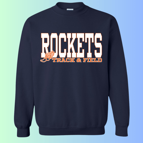 dBoldTees & DTF Transfers Rochester Rockets Track & Field Gildan Apparel - RR001 Crewneck 18000 / Adult Small / Navy