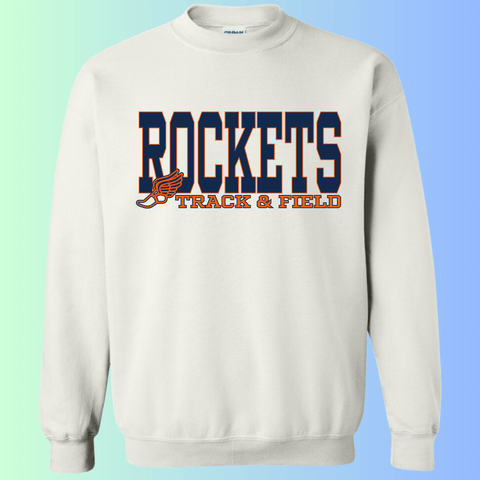 dBoldTees & DTF Transfers Rochester Rockets Track & Field Gildan Apparel - RR001 Crewneck 18000 / Adult Small / White