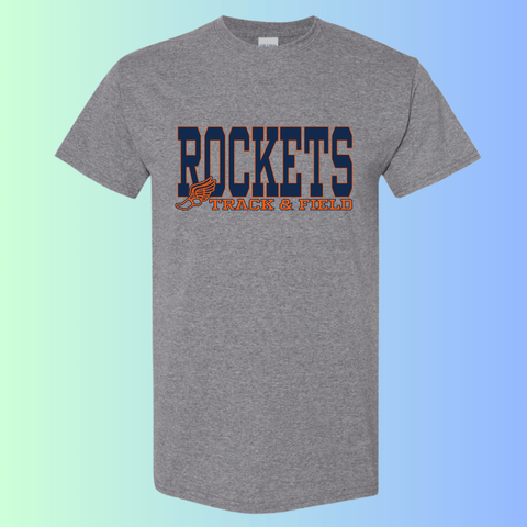 dBoldTees & DTF Transfers Rochester Rockets Track & Field Gildan Apparel - RR001 T-Shirt 5000 / Adult Small / Gray
