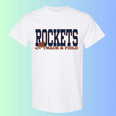 dBoldTees & DTF Transfers Rochester Rockets Track & Field Gildan Apparel - RR001 T-Shirt 5000 / Adult Small / White