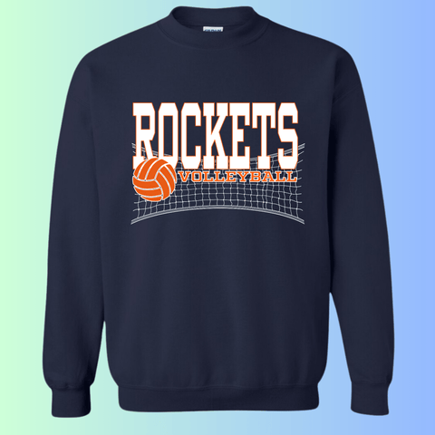 dBoldTees & DTF Transfers Rochester Rockets Volleyball Gildan Apparel - RR001 Crewneck 18000 / Adult Small / Navy