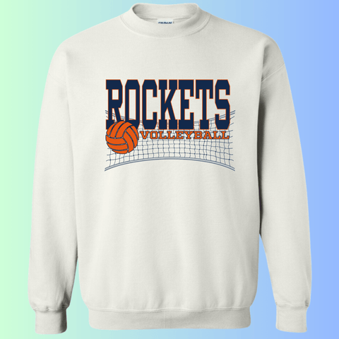 dBoldTees & DTF Transfers Rochester Rockets Volleyball Gildan Apparel - RR001 Crewneck 18000 / Adult Small / White