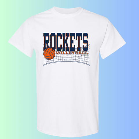 dBoldTees & DTF Transfers Rochester Rockets Volleyball Gildan Apparel - RR001 T-Shirt 5000 / Adult Small / White