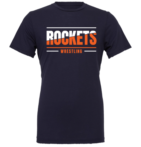 dBoldTees & DTF Transfers Rochester Rockets Wrestling Bella + Canvas Jersey T-Shirt - TS023 Adult Small / Navy