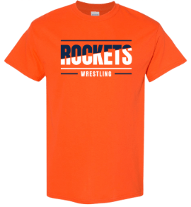 dBoldTees & DTF Transfers Rochester Rockets Wrestling Gildan Heavy Cotton T-Shirt - TS023 Adult Small / Orange